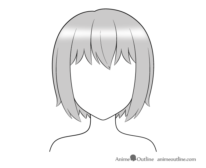 Anime Hair Gradient Highlight Drawing 