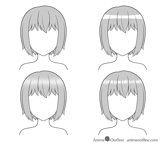 Anime Hair Highlights Drawing 