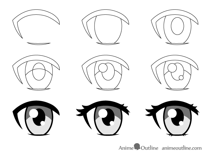 How to Draw ANIME EYES Step by Step  Slow Tutorial for Beginners No time  lapse  YouTube