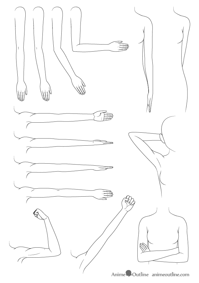 how to draw anime arms