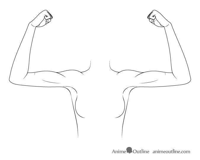 how to draw anime male arms