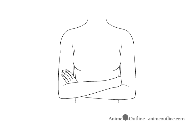 how to draw anime girl arms crossed