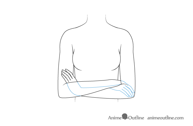 Anime Crossed Arms Drawing See Through 