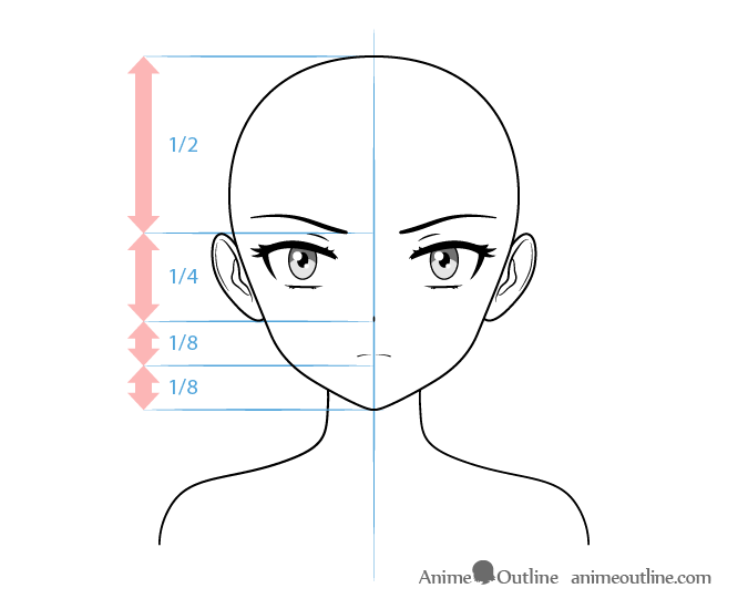 Anime delinquent female character face drawing