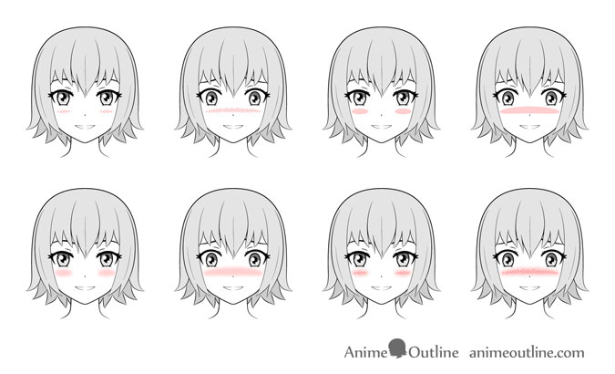 Blushing Anime Girl Face
