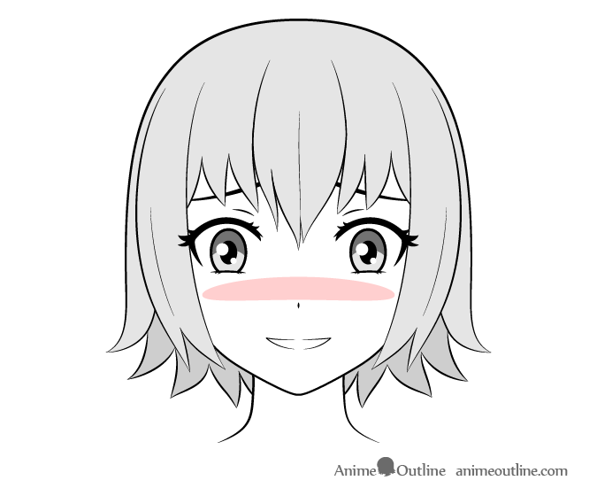 Premium Vector | Sad anime face. manga style big blue eyes, little nose and  kawaii mouth.
