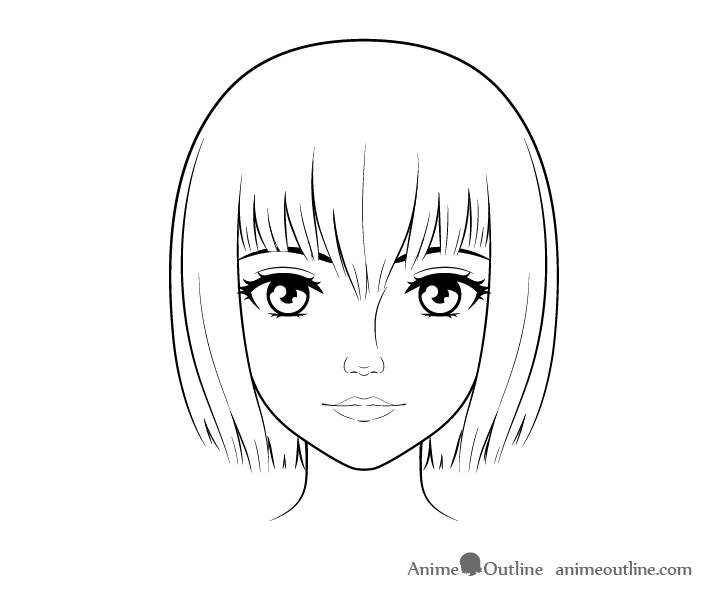 Realistic anime face drawing