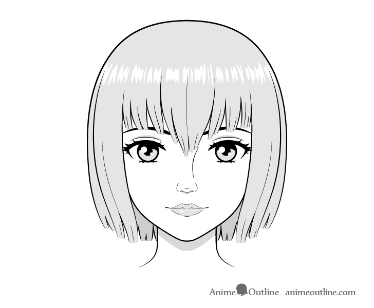 Realistic anime face drawing shaded drawing