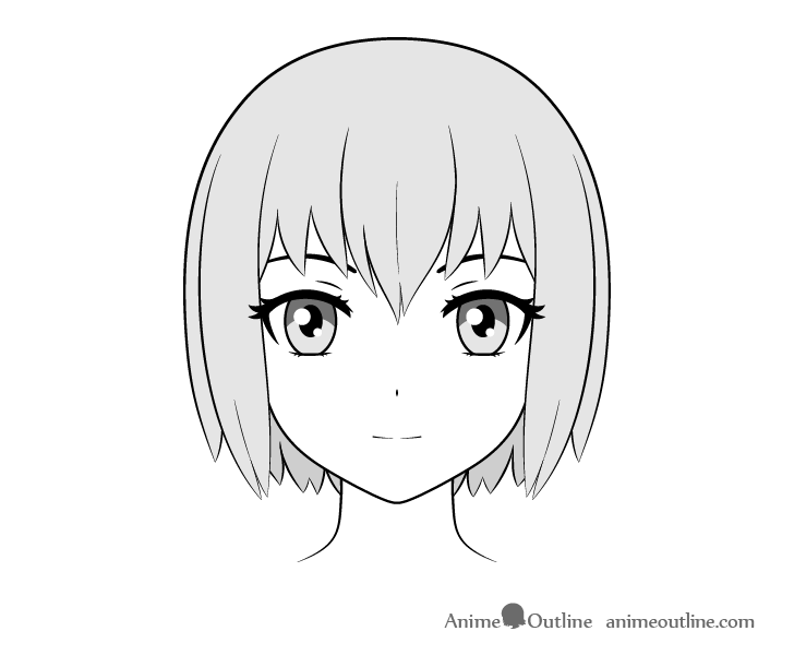 How to Draw a Manga Face  Front View Male  YouTube