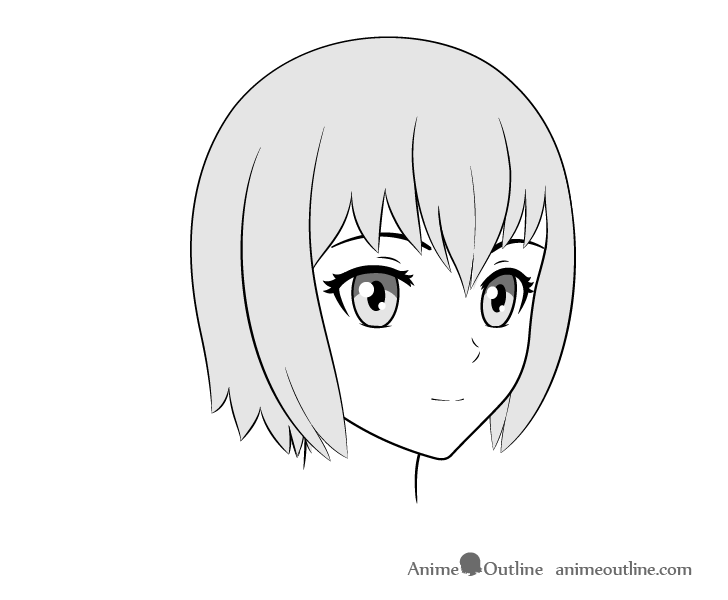 Anime face drawing 3/4 view