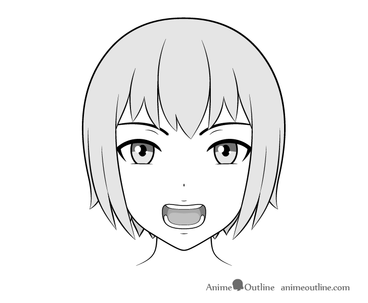 Anime teeth open mouth drawing