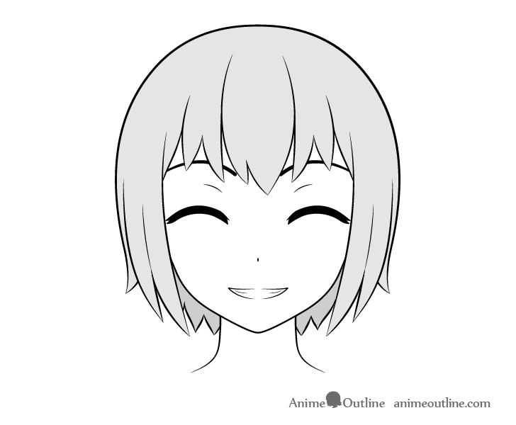 Easy to draw  HOW TO draw sad smile anime girl face  step by step   YouTube