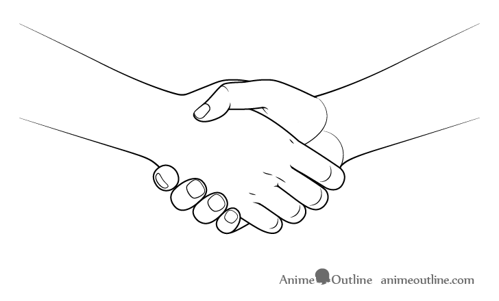 How To Draw A Handshake Step By Step Animeoutline