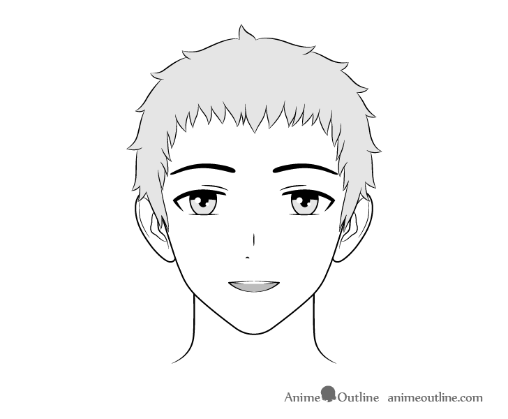 Colorable) Man Anime Face White