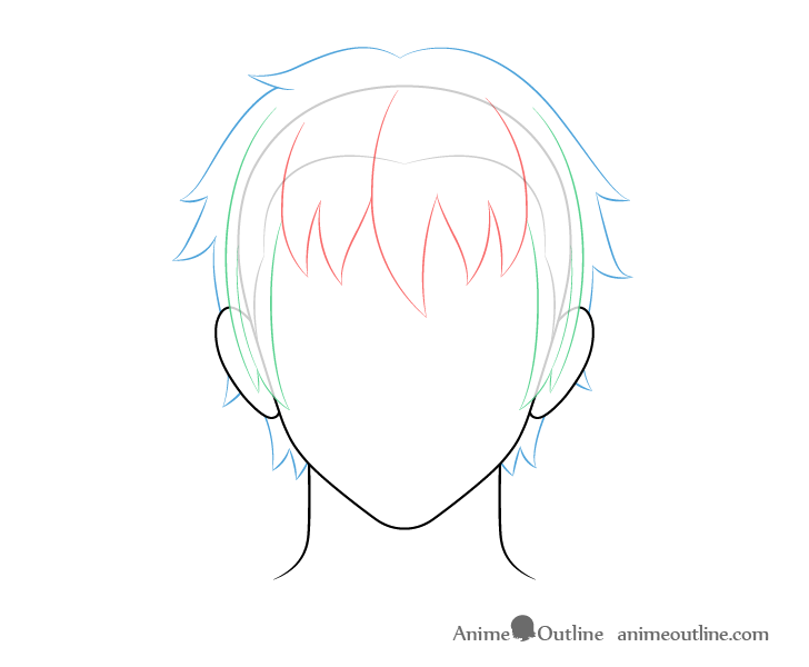 Male hairstyles by face type - Stock Illustration [62751566] - PIXTA