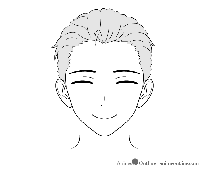 Anime-style female character smile - Stock Illustration [87357288] - PIXTA