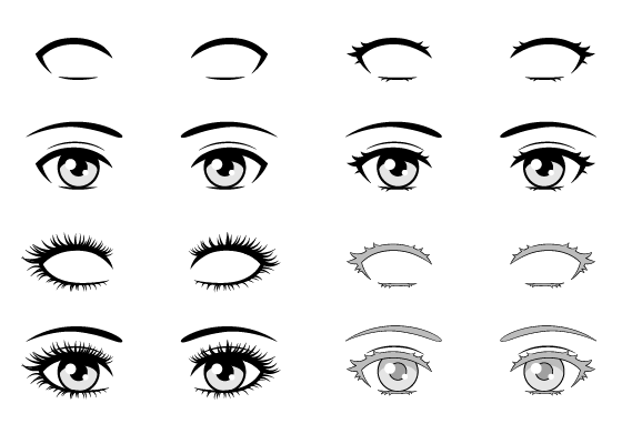 how to draw japanese anime eyes step by step
