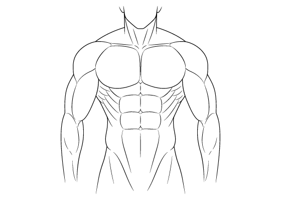 Anime muscular body