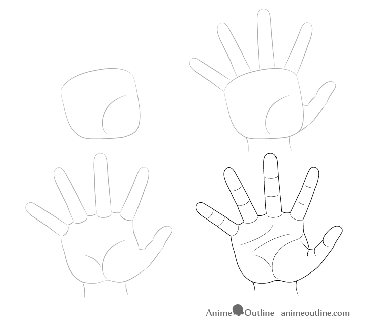 How To Draw HANDS  EASY SIMPLE BASIC SHAPES IN ANIME MANGA  YouTube
