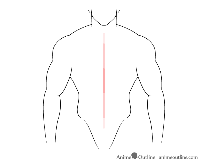 Muscular body arms drawing