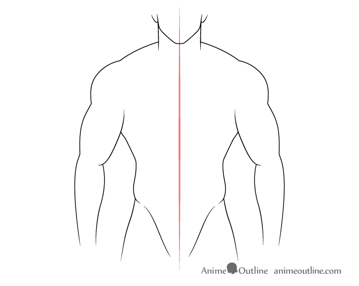 Muscular body outline drawing