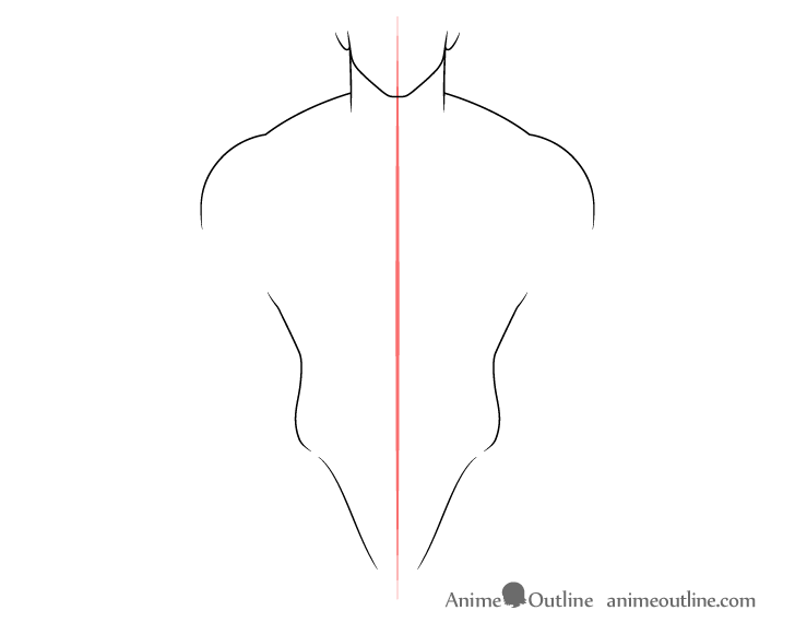 Muscular body torso drawing