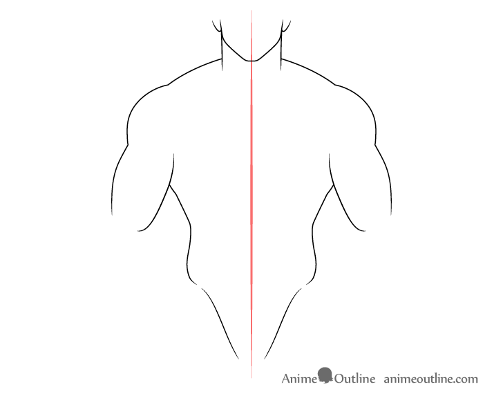 Muscular body upper arms drawing