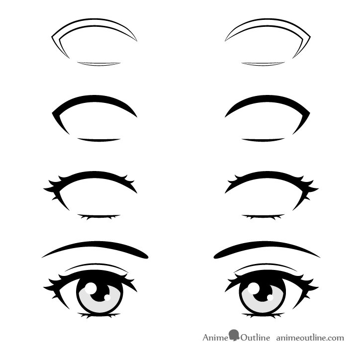 How to Draw Anime Eyelashes Step by Step AnimeOutline