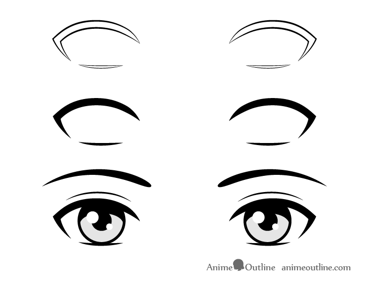 How to Draw ANIME EYES Female and Male in Pencil  Drawing Tutorial step  by step  YouTube