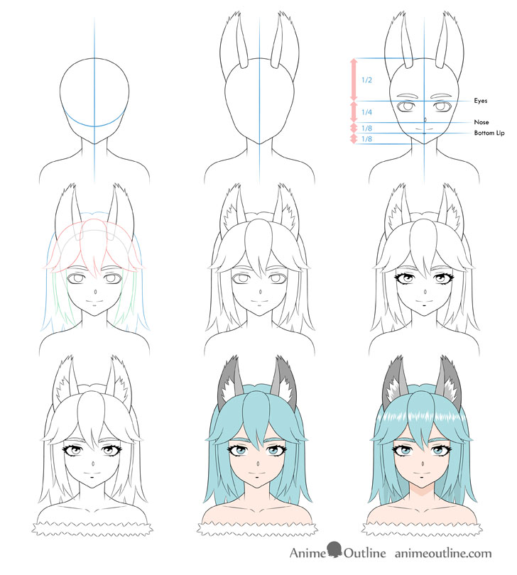 Female Drawing At Getdrawings  Female Wolf Drawing Anime Transparent PNG   900x760  Free Download on NicePNG