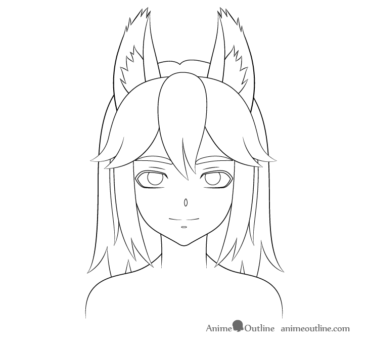 anime wolf girl drawing