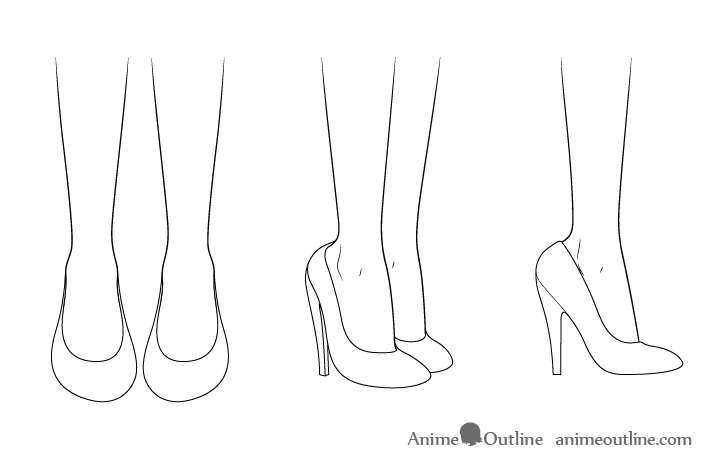 Anime high heel shoes drawing