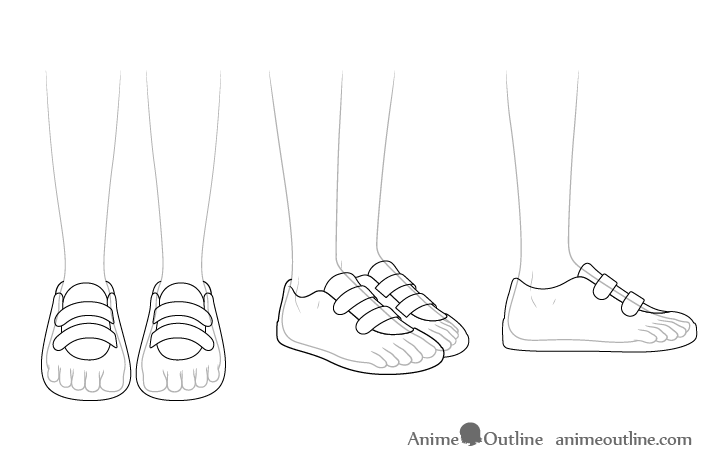 how to draw shoes front view