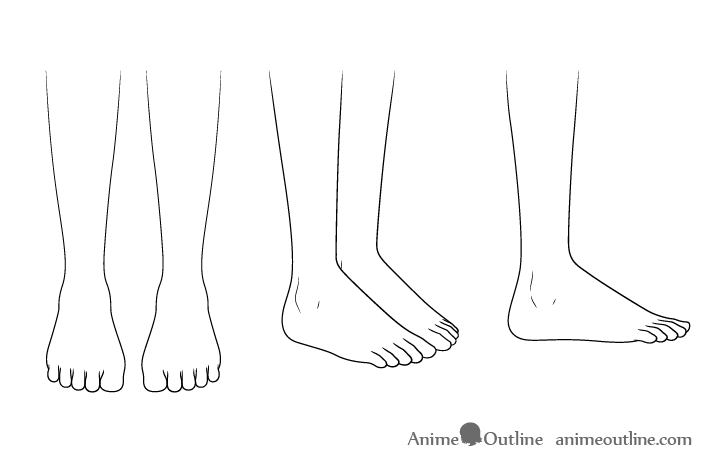 Anime sandals feet drawing