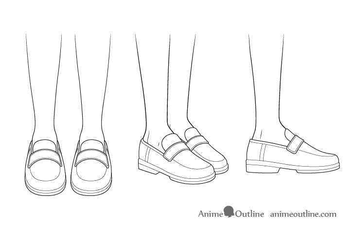how to draw anime girl shoes