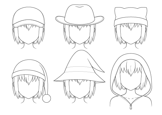 girl wearing wool hat anime 10530180 Vector Art at Vecteezy