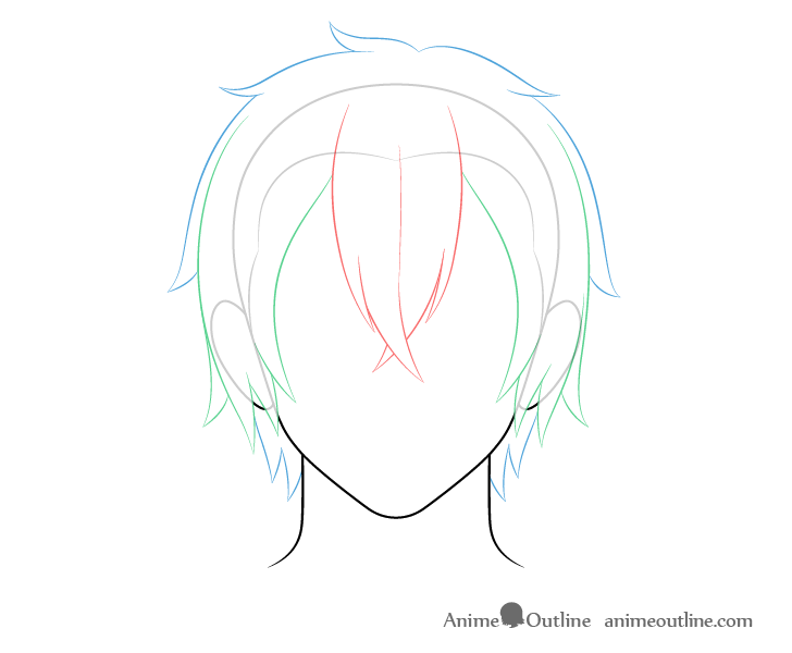How to Draw Anime Male Hair Step by Step - AnimeOutline