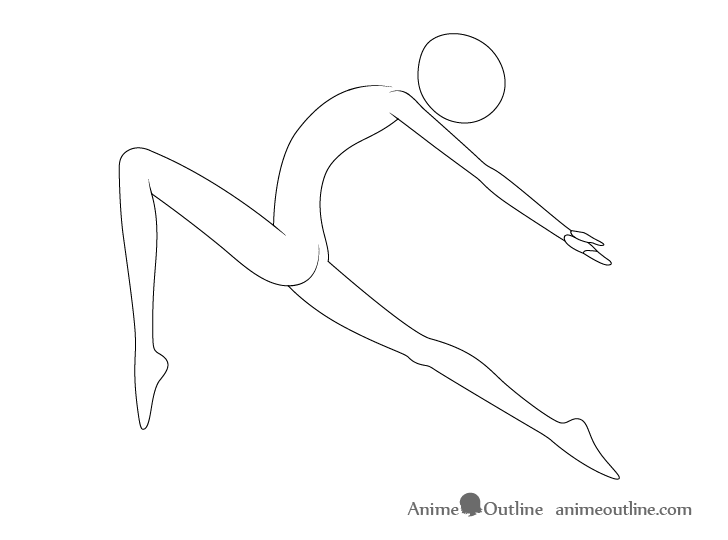 Anime ballet pose arms drawing