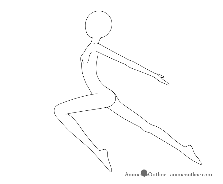 Anime leaping pose drawing