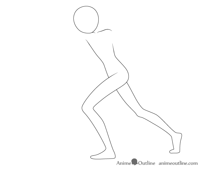 Anime punching pose legs drawing