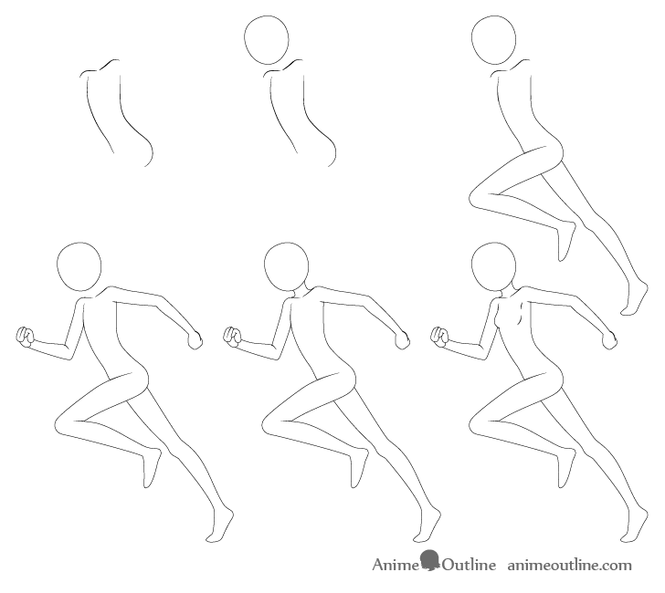 How to draw front running poses (male figure) | RinkuArt - YouTube