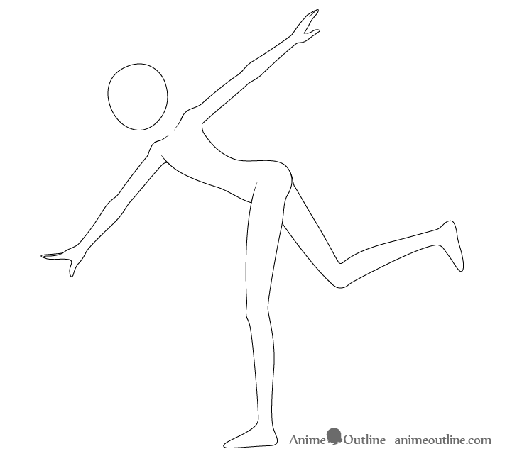 Anime throwing pose arms drawing
