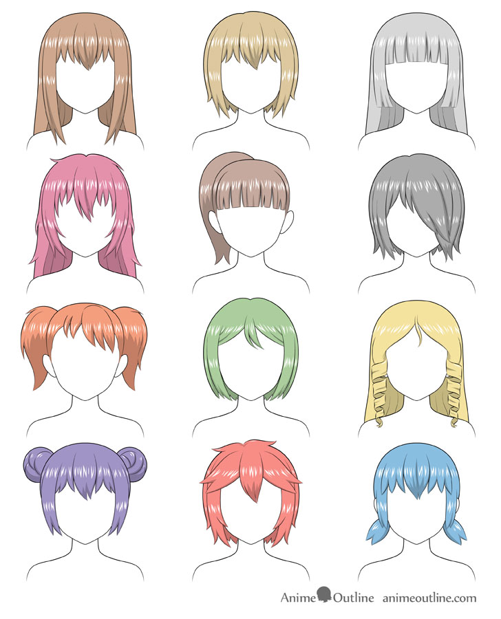 Anime hairstyles for girls how does the hair we choose affect our  characters image  Anime Art Magazine