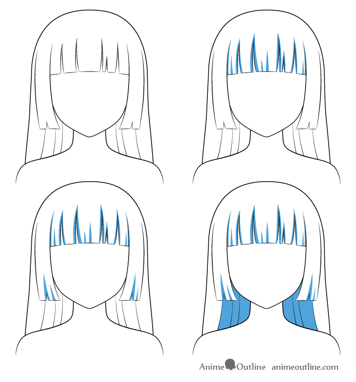 How to cut anime girl bangs hime haircut tutorial  YouTube