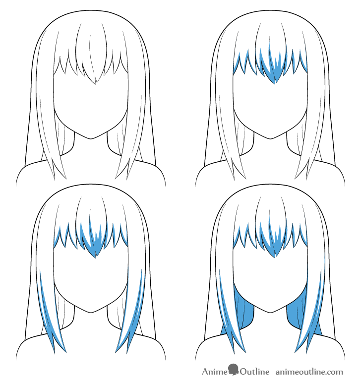 Black Anime Hair Shading Digital and Hand Drawing Tips