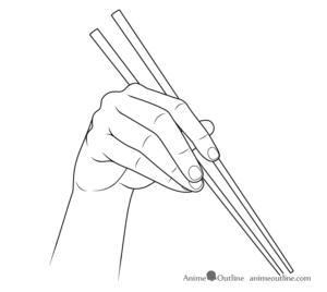 How to Draw Hands Holding Chopsticks Step by Step - AnimeOutline