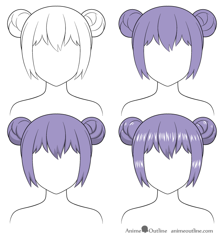 Anime Bun Hair for Genesis 8 Female(s) | 3d Models for Daz Studio and Poser