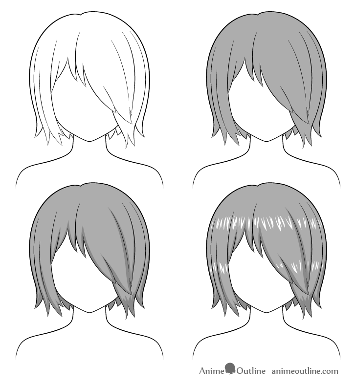 How to Shade Anime Hair  Drawing Tutorial