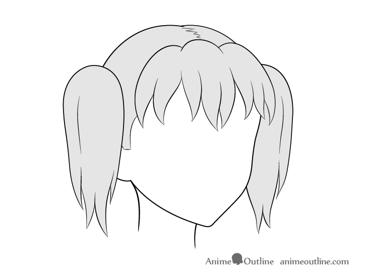 anime hair drawing ponytail