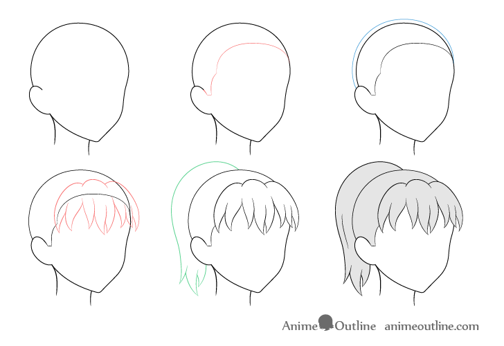 How to Draw a Manga Girl with a Ponytail Front View  StepbyStep  Pictures  How 2 Draw Manga